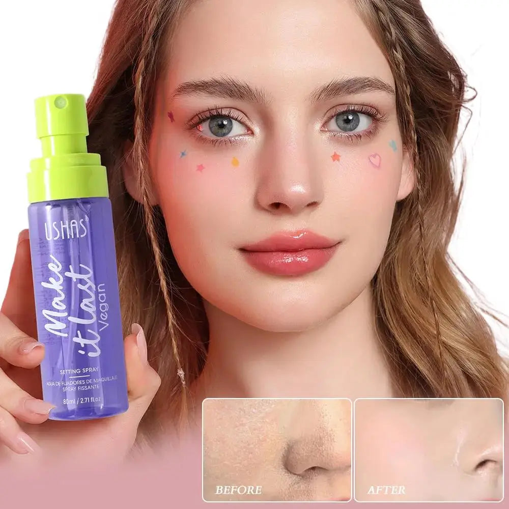 USHAS 80ml Oil Control Setting Spray – Waterproof Makeup Fixer