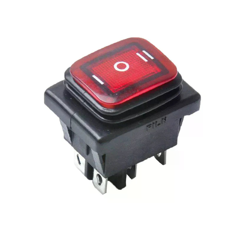 KCD4 Waterproof 6-Pin Rocker Switch 250V/125V AC 3-Level