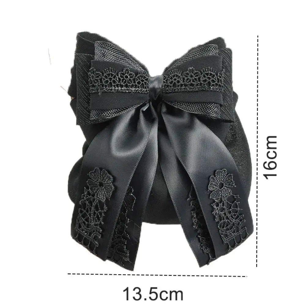 Women's Hair Bun Net with Bowknot – Elegant Elastic Headwear