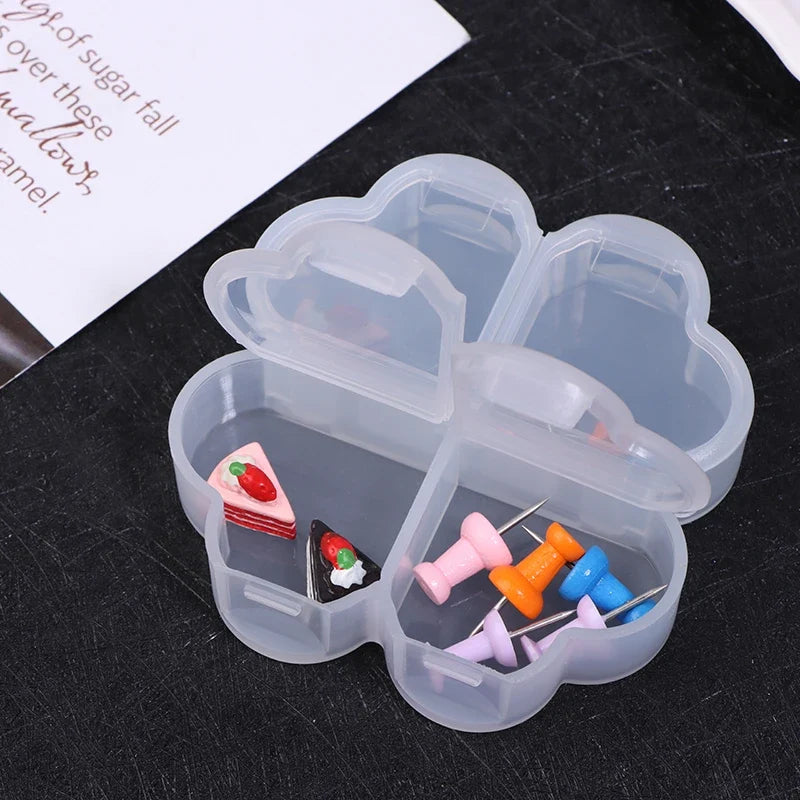 Four-Leaf Clover 4-Grid Portable Pill Organizer Box