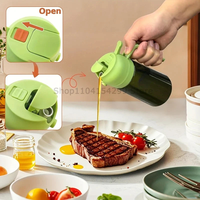 2-in-1 Oil Sprayer & Dispenser Bottle 470ml | Air Fryer & BBQ