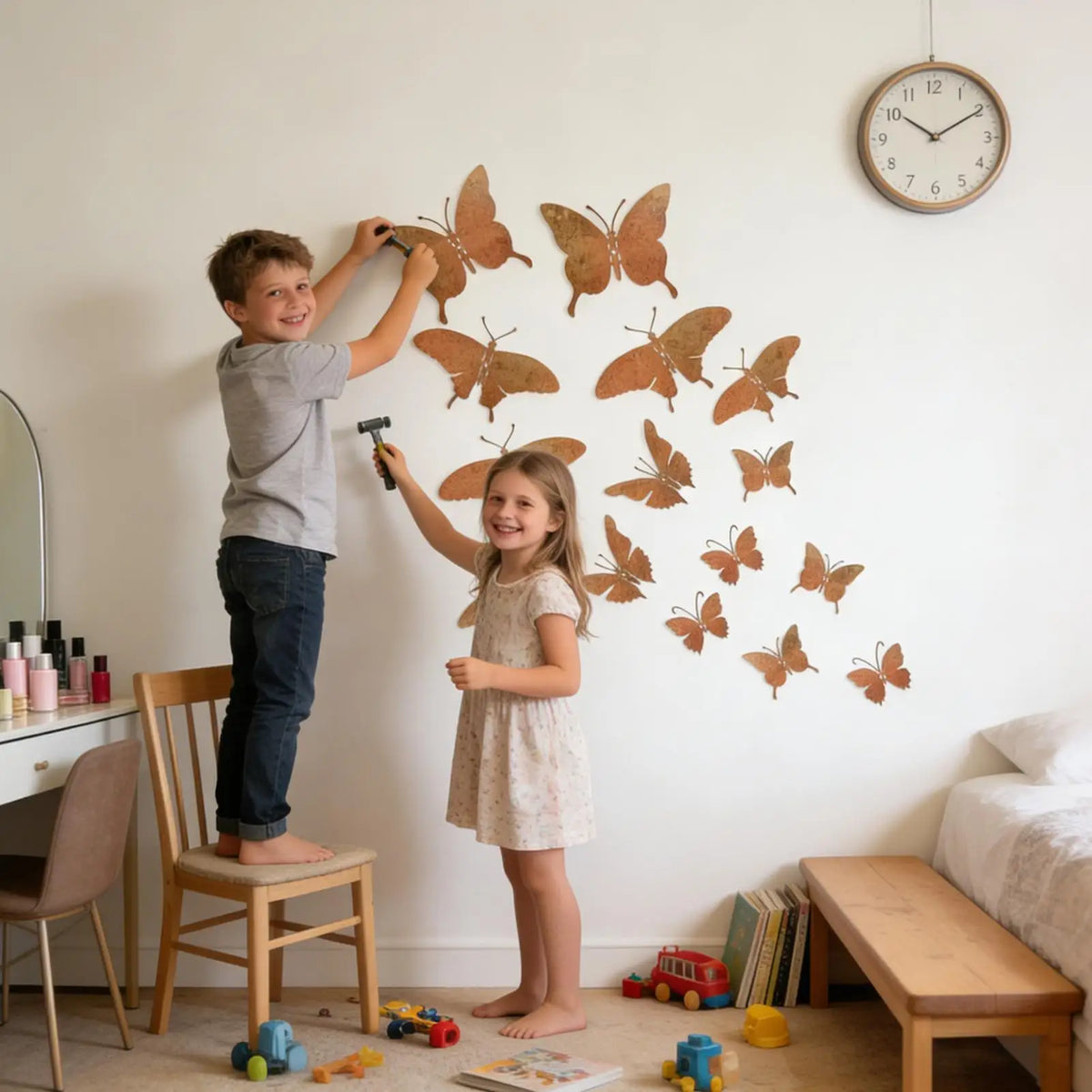 15-Piece Metal Butterfly Wall Decor – 3D Art for Home & Garden
