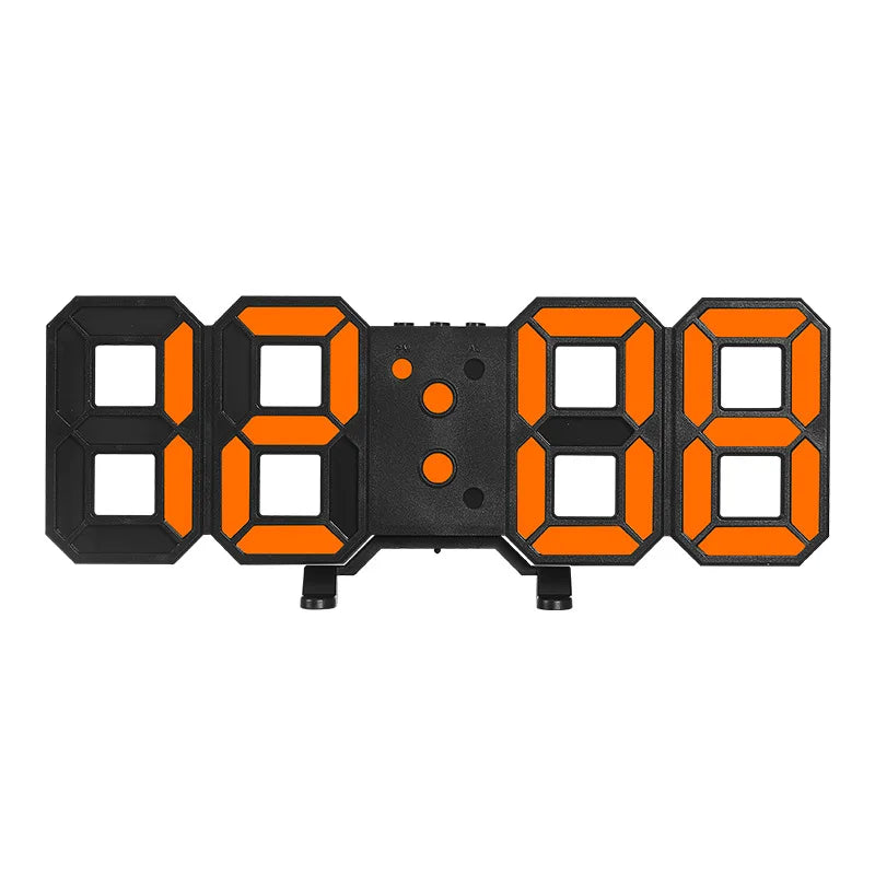 Modern LED Digital Wall Clock Triple Alarm Temperature Display