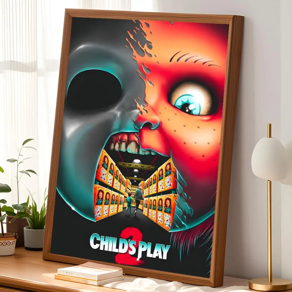 Chucky Horror Movie Self-Stick PVC Wall Poster – HD Waterproof