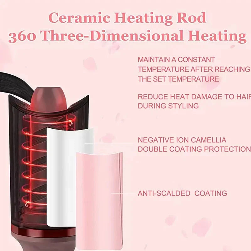 Auto-Rotating Tourmaline Ceramic Hair Curler | Fast Heating