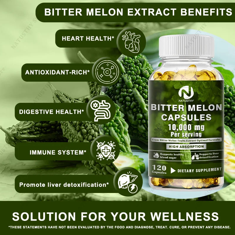 Bitter Melon Capsules 25:1 Extract | 120 Veggie Caps 10,000mg