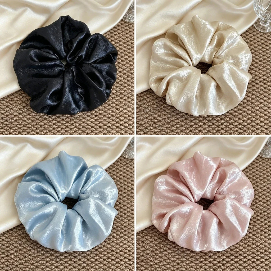 Korean Retro Large Scrunchies – Hair-Friendly Bands for Women