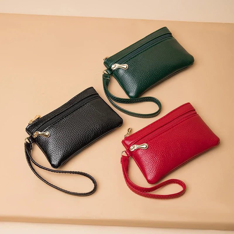 Women's PU Leather Mini Wallet – Zipper Coin Purse & Card Hold