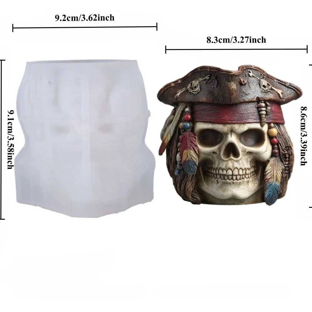 Pirate Skull Silicone Mold – DIY Candle Resin & Plaster