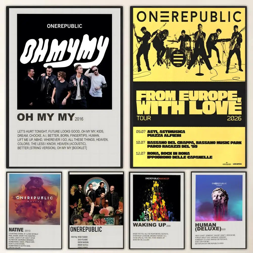 OneRepublic Band HD Wall Poster – Waterproof Sticky Decor