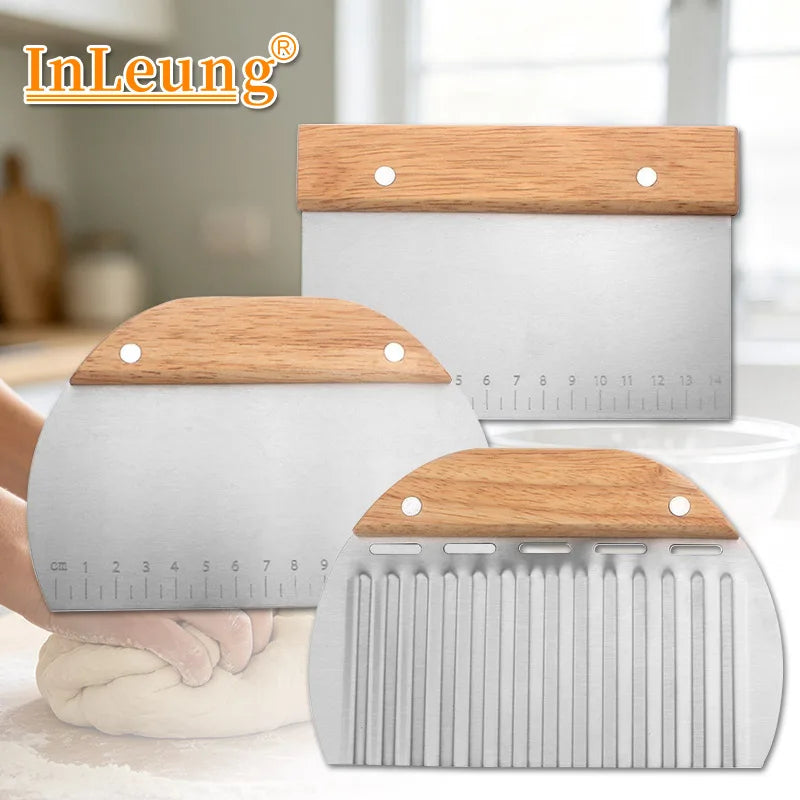 Stainless Steel Dough Bench Scraper & Pastry Cutter + Measure