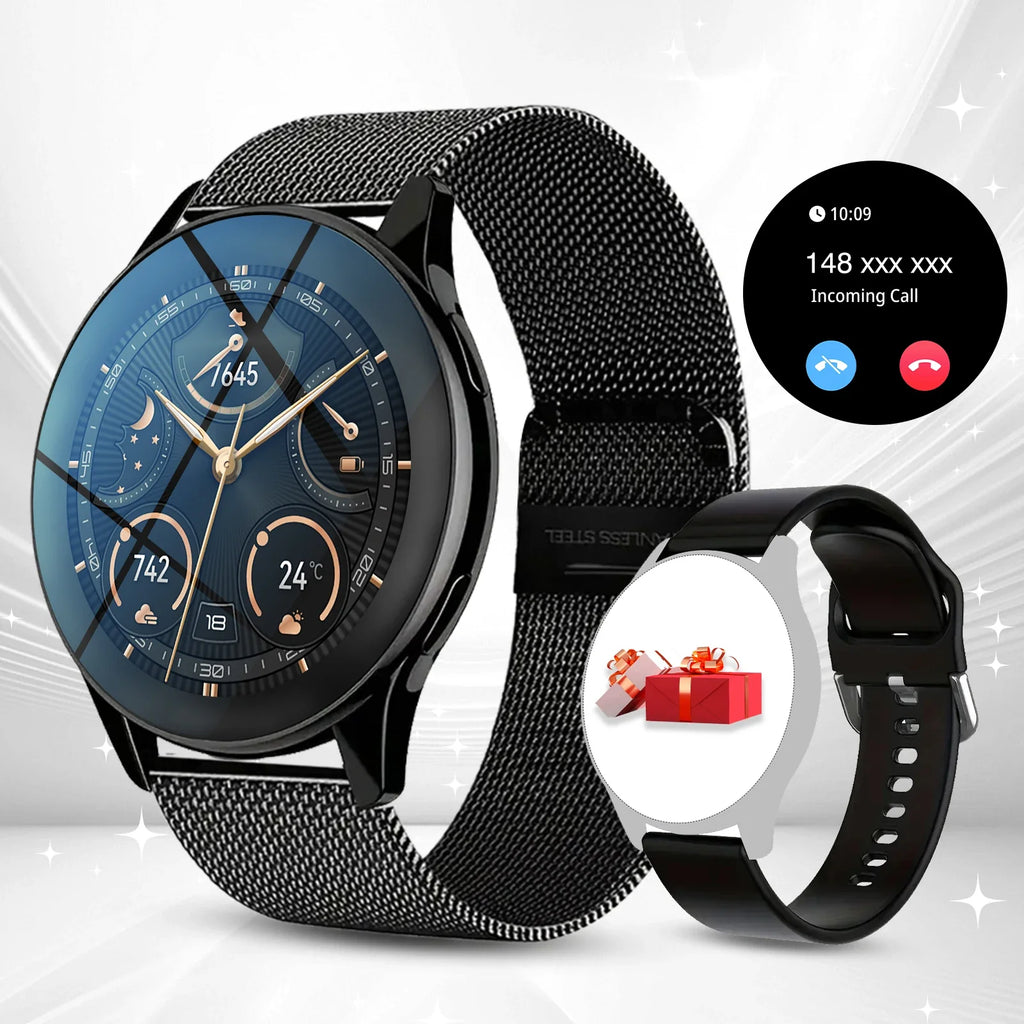 LOMAXFR T2 Pro 1.28" Smart Watch – Calls, Alerts & Dual Straps