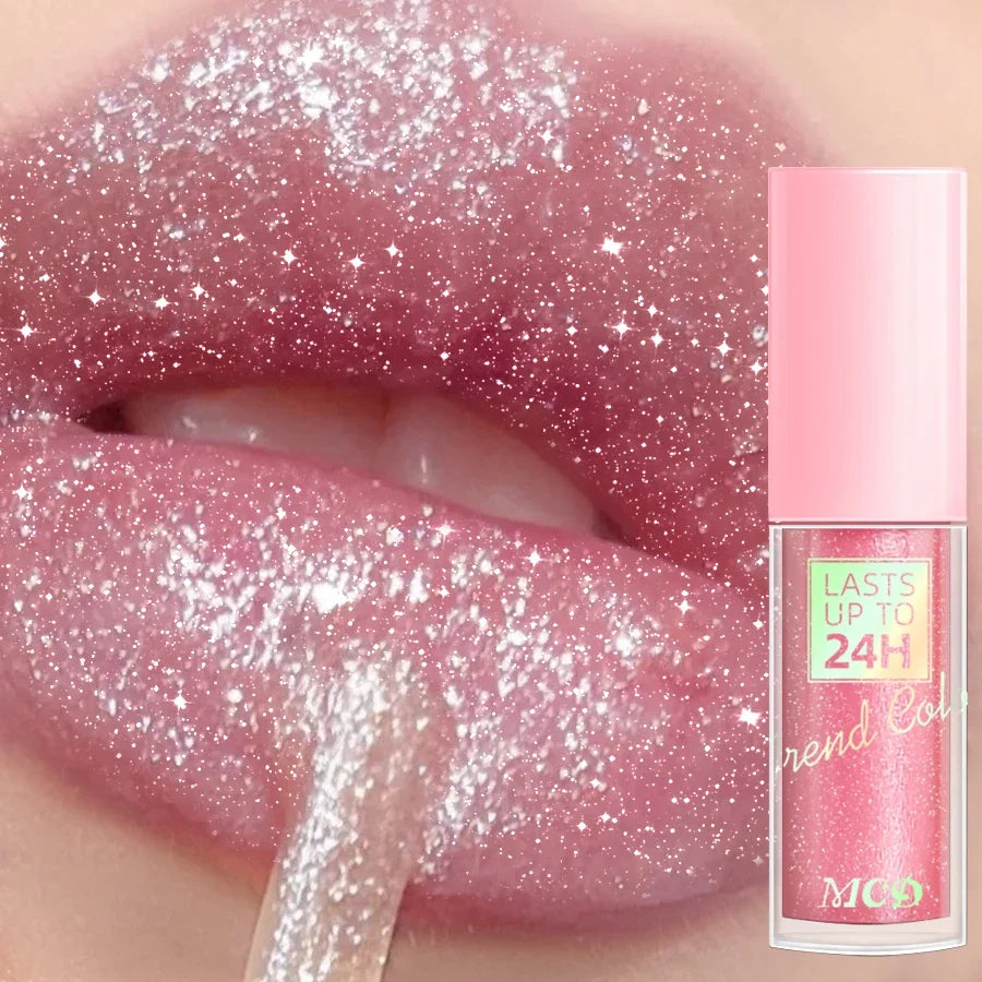 MCD Glitter Lip Gloss – 18 Shades, Waterproof & Long-Lasting