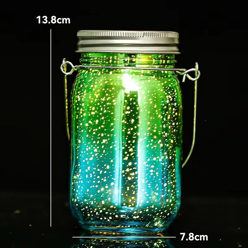 Seven-color Solar Ladybug Garden Lamp Carved Mason Cup Outdoor