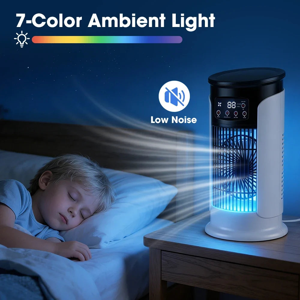 AFDEAL 6-Speed Desktop Misting Fan | Timer & 7-Color LED