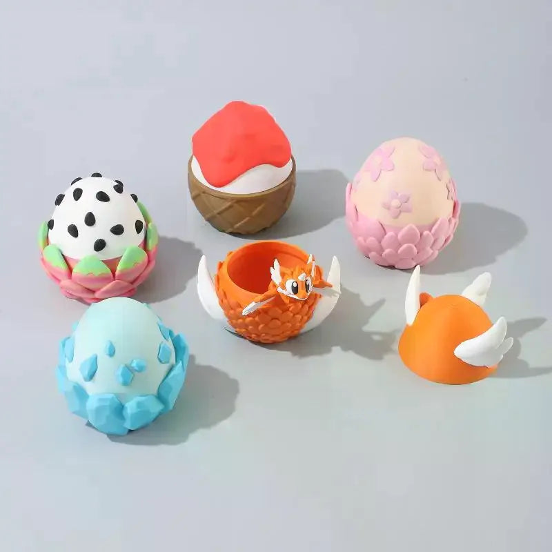 3D Printed Dragon Fruit Dragon & Egg Desktop Ornament