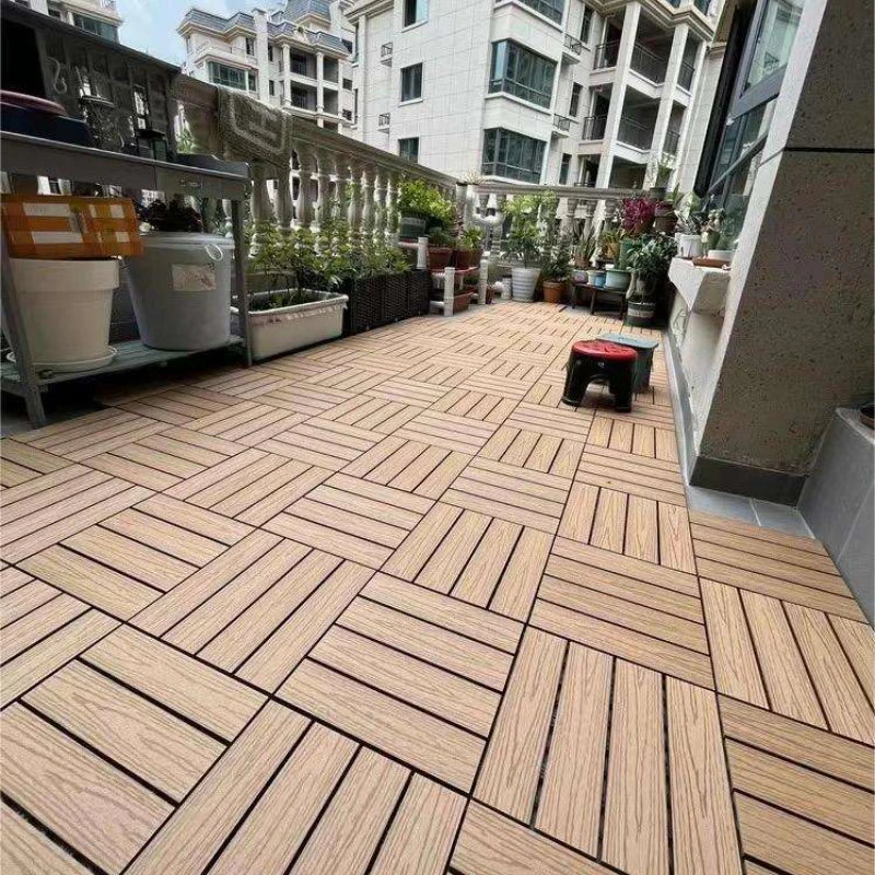 22-Pc Interlocking WPC Outdoor Deck Tiles – UV & Weather Resistant