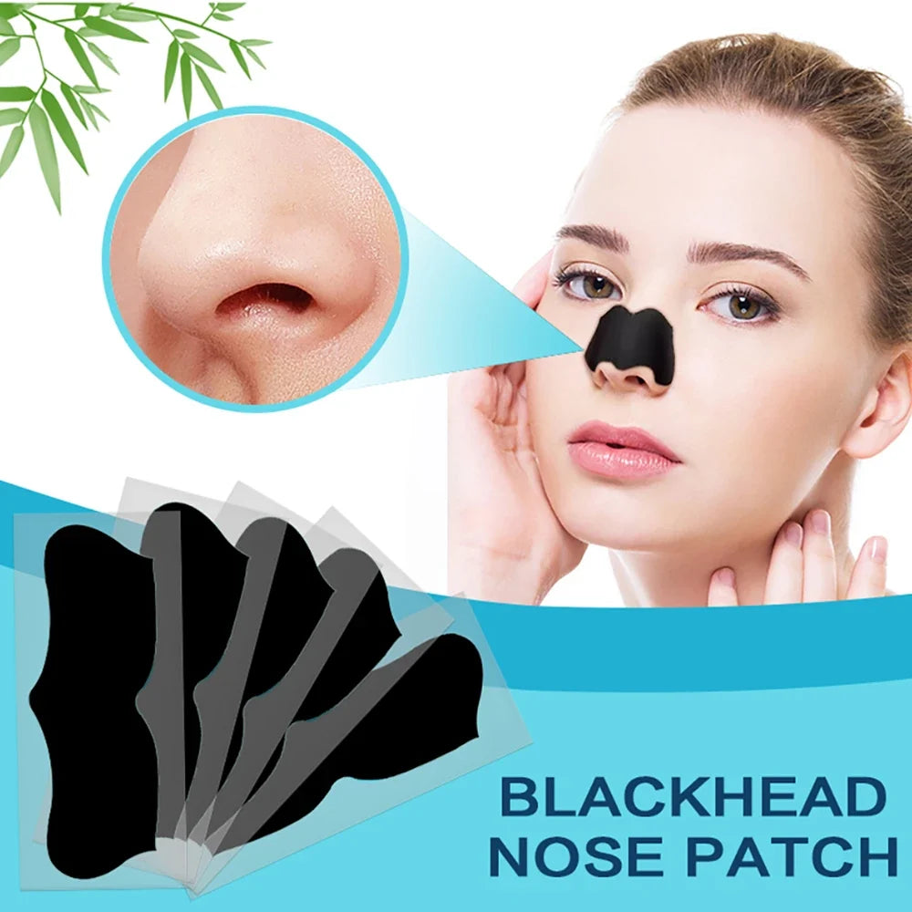 Bamboo Charcoal Nose Pore Strips – Deep Cleansing Blackhead Remover