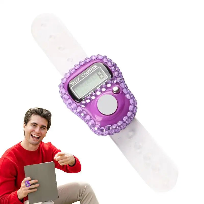 Finger Counter Clicker LCD Digital Display Resettable Lap Record Ring