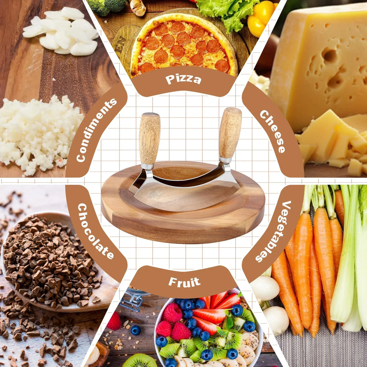 Wood Handle Double-Sided Cheese & Vegetable Cutter