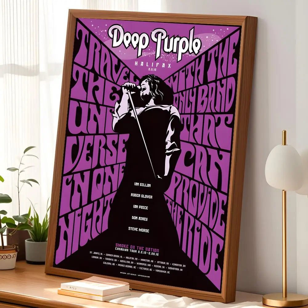 Deep Purple Band HD PVC Wall Art Poster – Self-Stick Decor