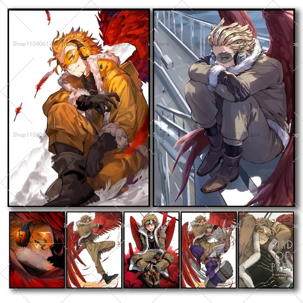 My Hero Academia Hawks Anime Poster – Self-Adhesive Wall Art