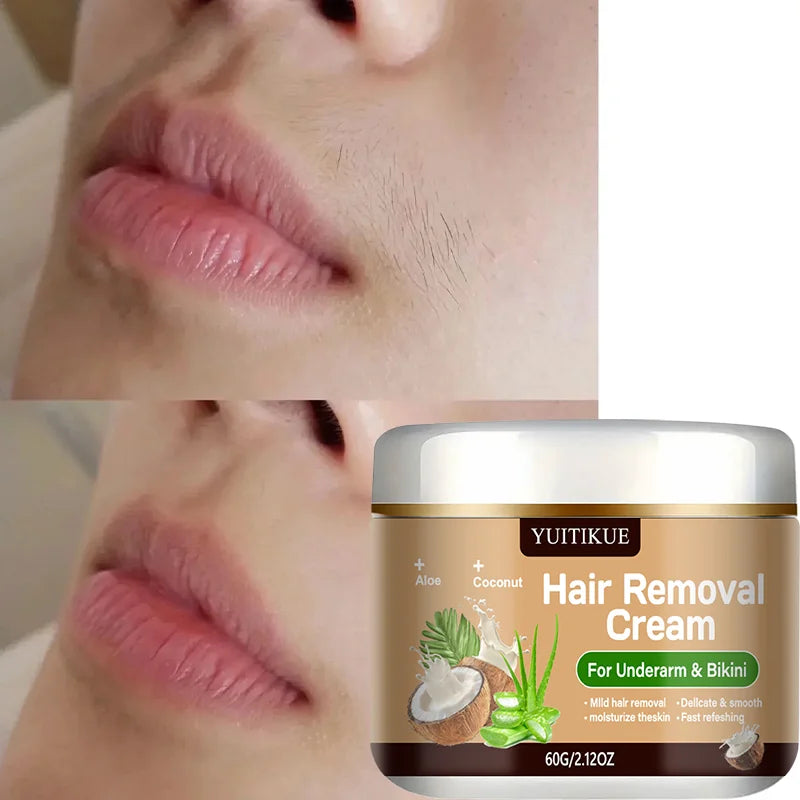 YUITIKUE Hair Removal Cream – Coconut Oil & Aloe Vera 60g