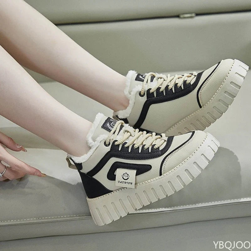 Women's Lace-Up Ankle Snow Boots – Plush Lined Winter Boots