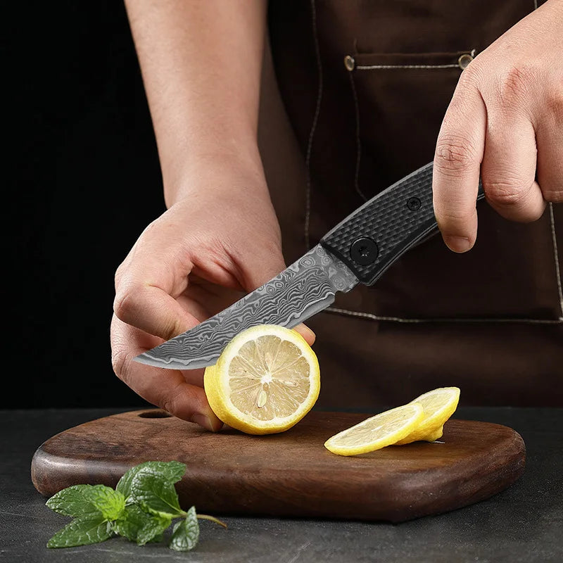 Damascus Steel Folding Pocket Knife – Sharp Multi-Purpose Blade