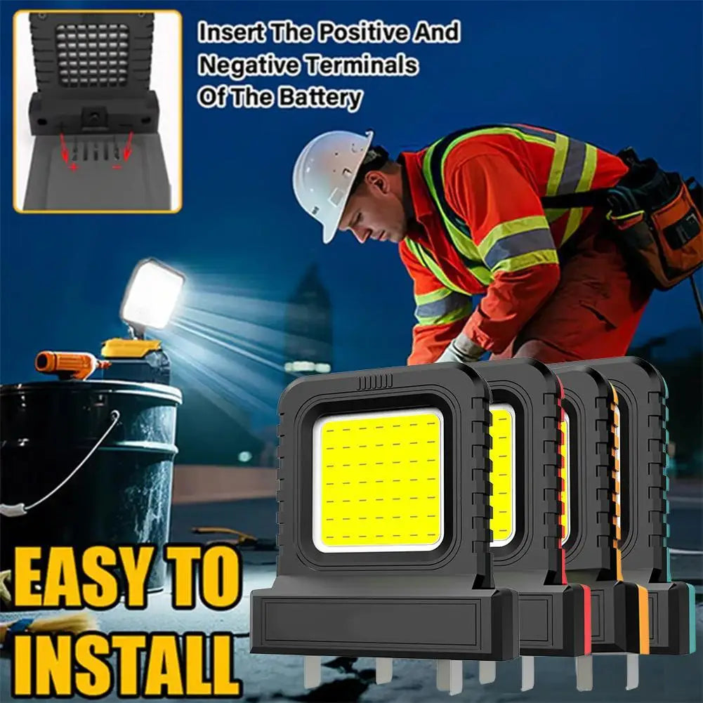 Portable 14W LED Work Light – IP67 Waterproof, Battery Socket