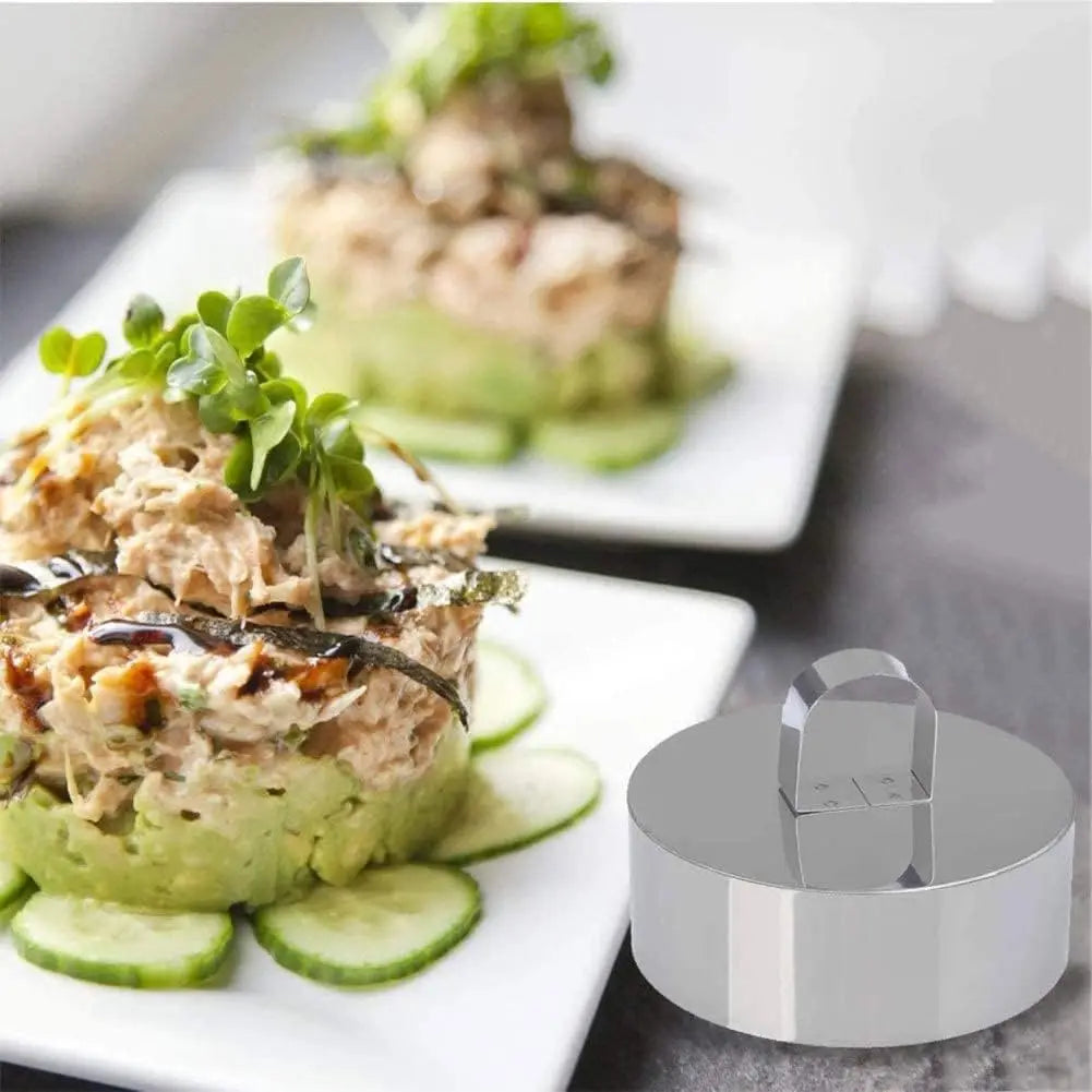Stainless Steel Round Cake Mousse Ring Mold with Pusher