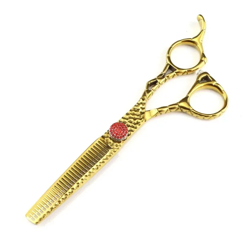 Professional 6" Gold 440C Steel Hair Cutting Thinning Shears