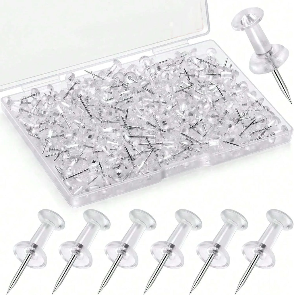 Clear Push Pins – Thumb Tacks for Bulletin Board & Cork Board