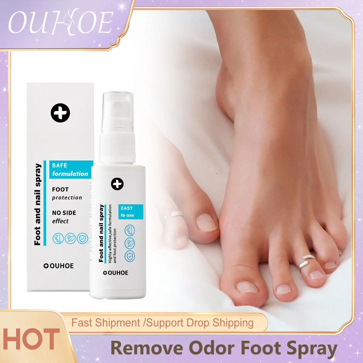Foot Deodorant Spray – Odor Control, Moisturizing & Nail Care