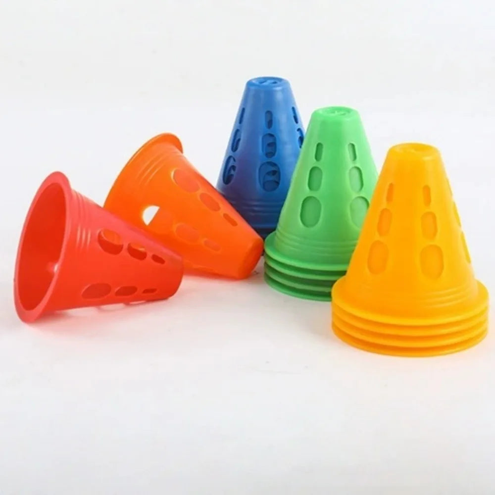 10-Pack Windproof Plastic Marker Cones – Soccer & Sport Training