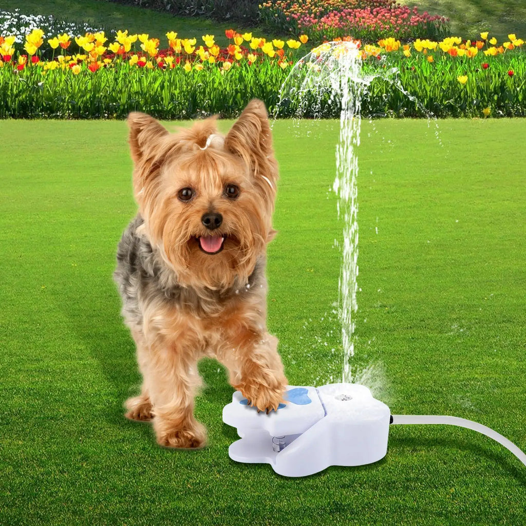 Step-On Dog Water Fountain – Paw-Activated Outdoor Pet Sprinkler