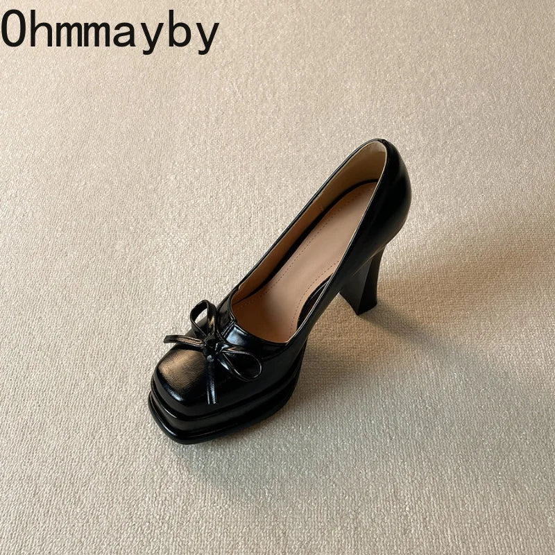 Women's Vintage Chunky Platform Loafers | Slip-On Dress Pumps