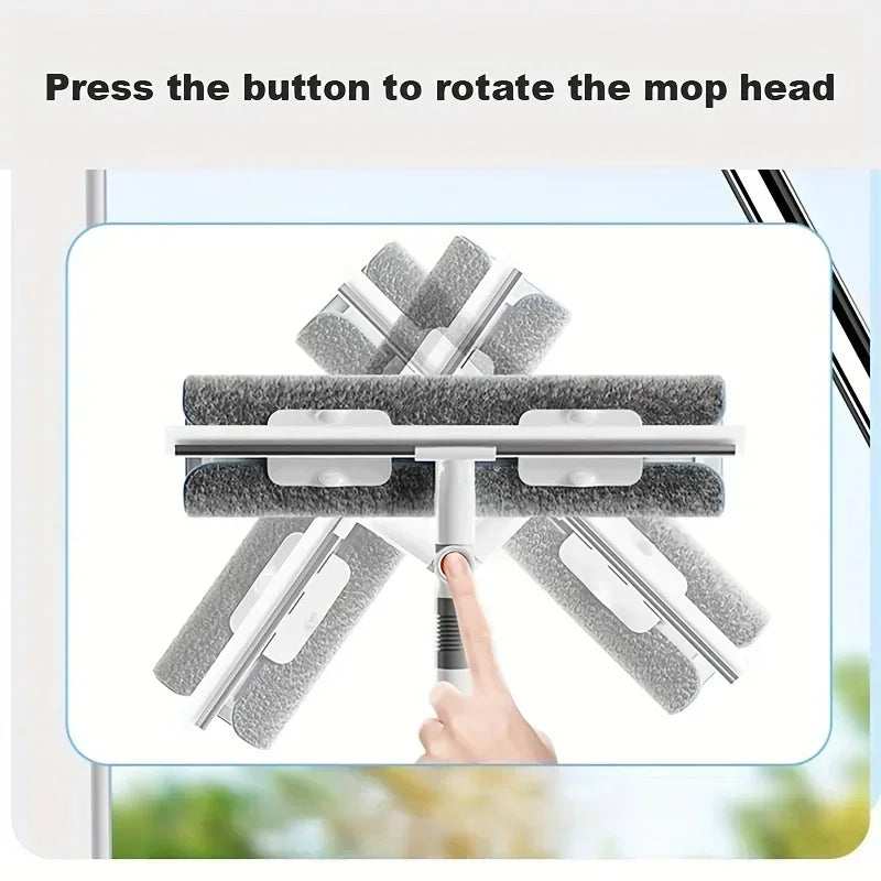 2-in-1 Glass Wiper Multi-functional Plastic Stainless Steel Window