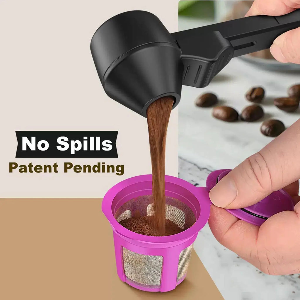 Adjustable Coffee Scoop with Funnel – Sliding Measuring Spoon