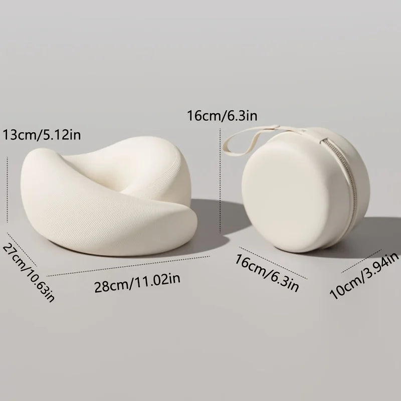 U-Shaped Memory Foam Travel Neck Pillow with Storage Box