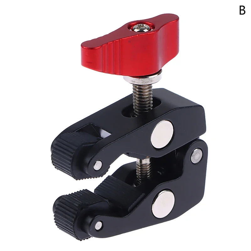 Double Ball Head Magic Arm Clamp 1/4" 3/8" Aluminum Alloy