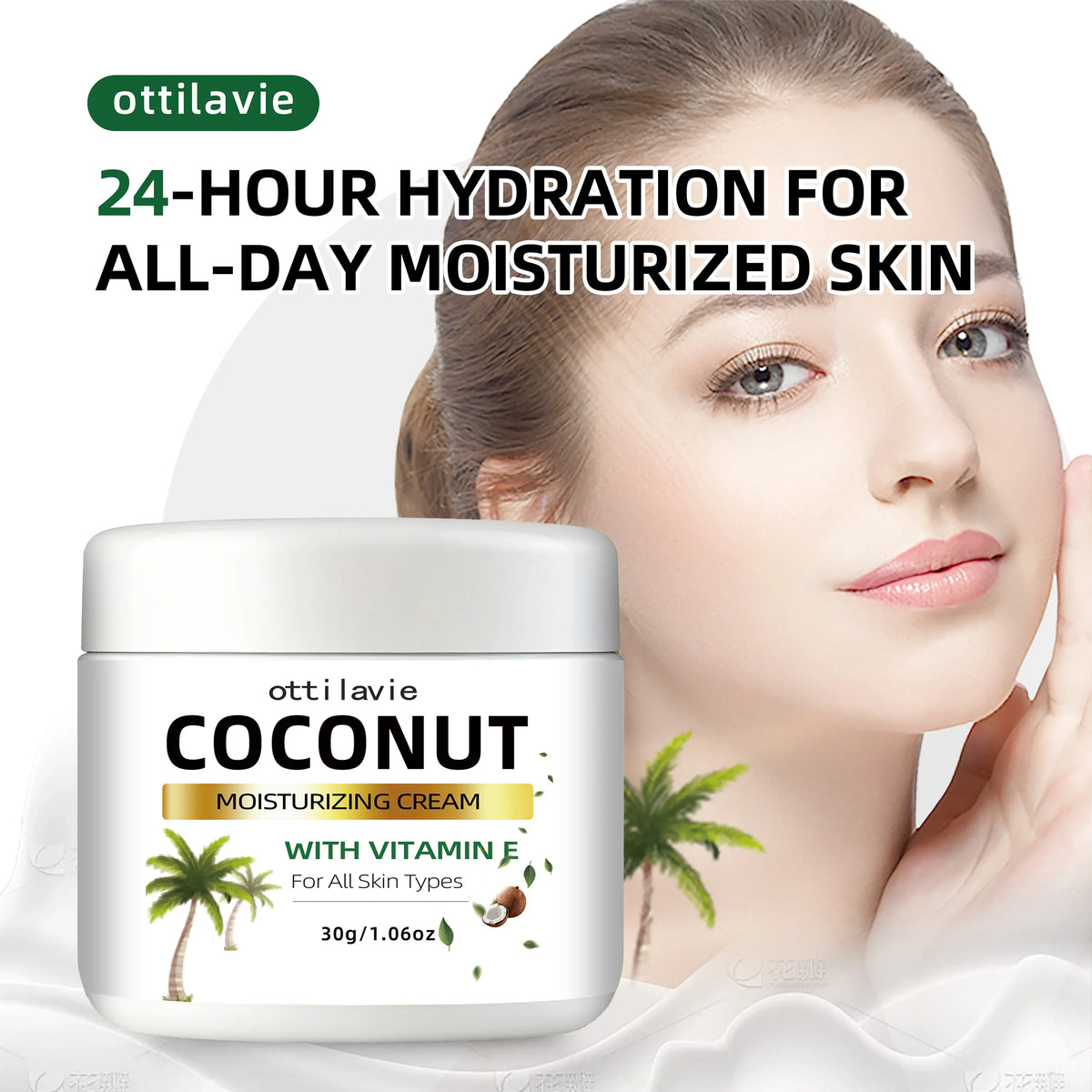Ottilavie Coconut Cream – 24-Hr Moisture, Vitamin E & Collagen