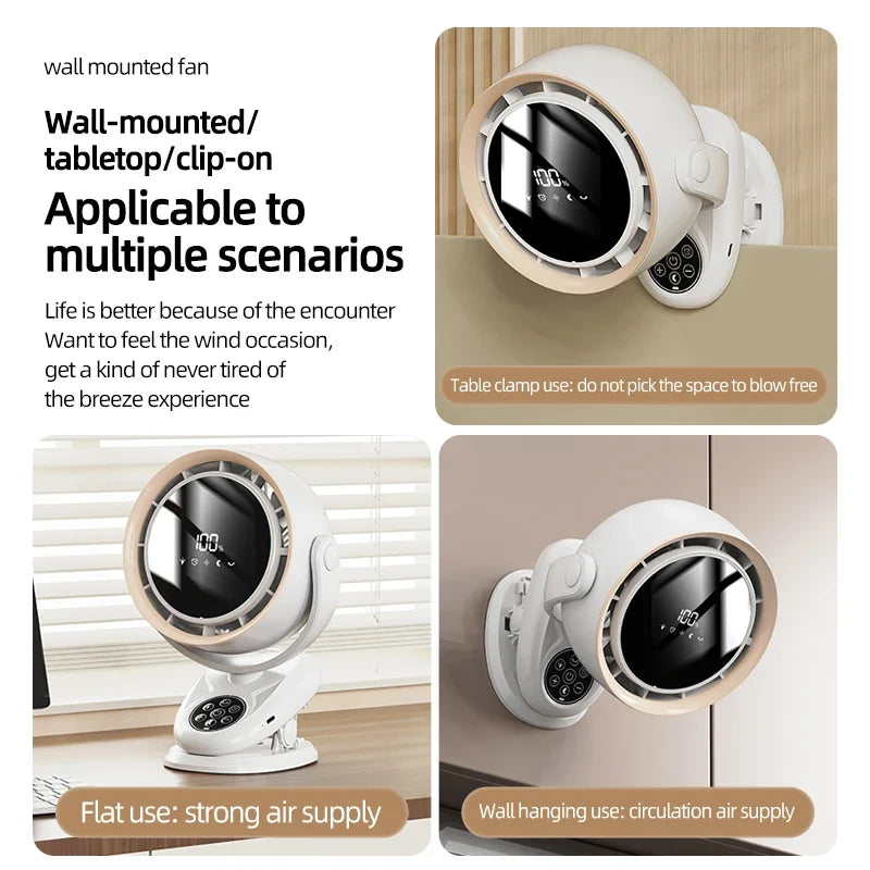 Rechargeable Desktop Fan 4000mAh – Remote & Night Light