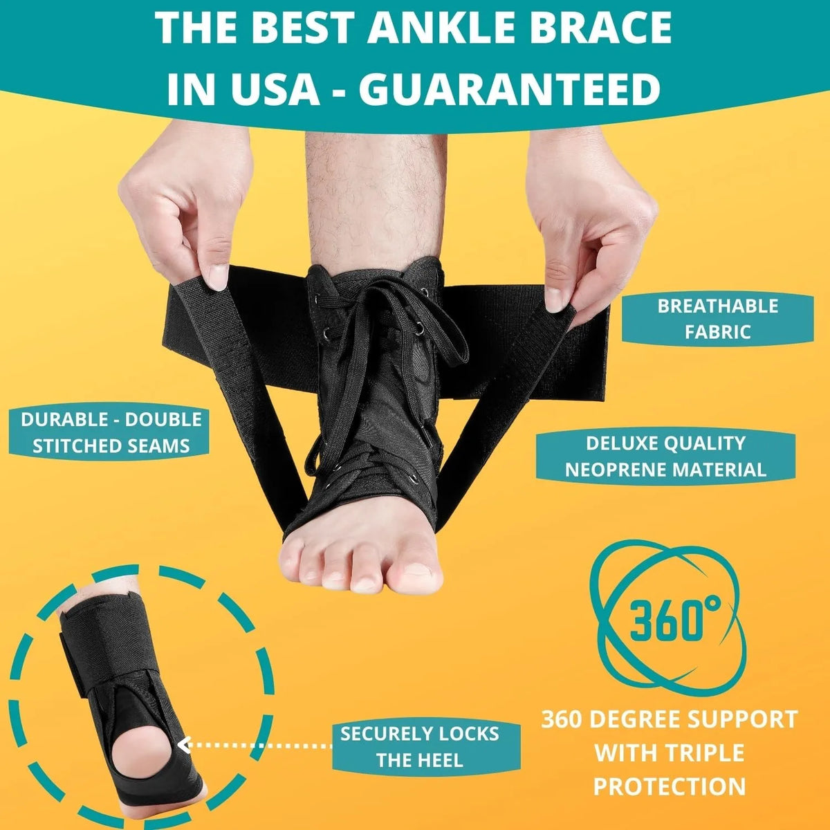 Adjustable Lace-Up Ankle Support Brace – Unisex Breathable Sport
