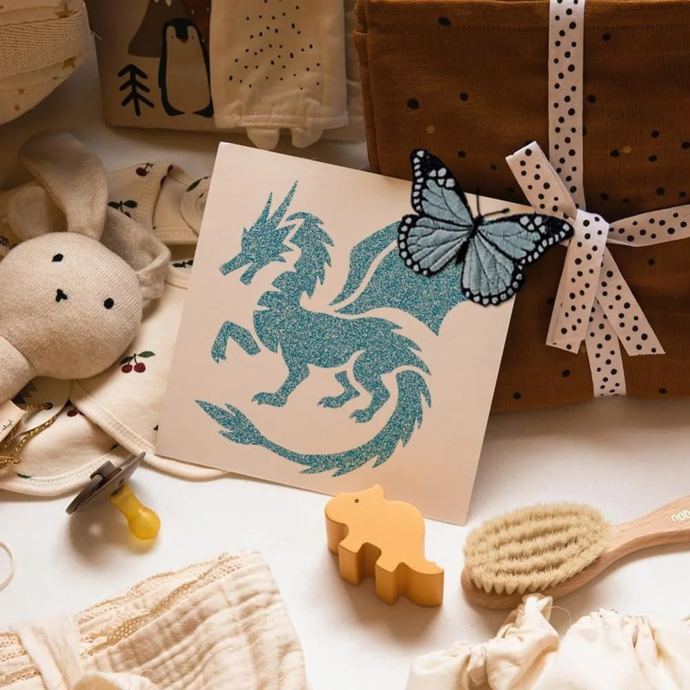9-Piece Dragon Stencil Set 5.9" – Reusable Templates & Brush