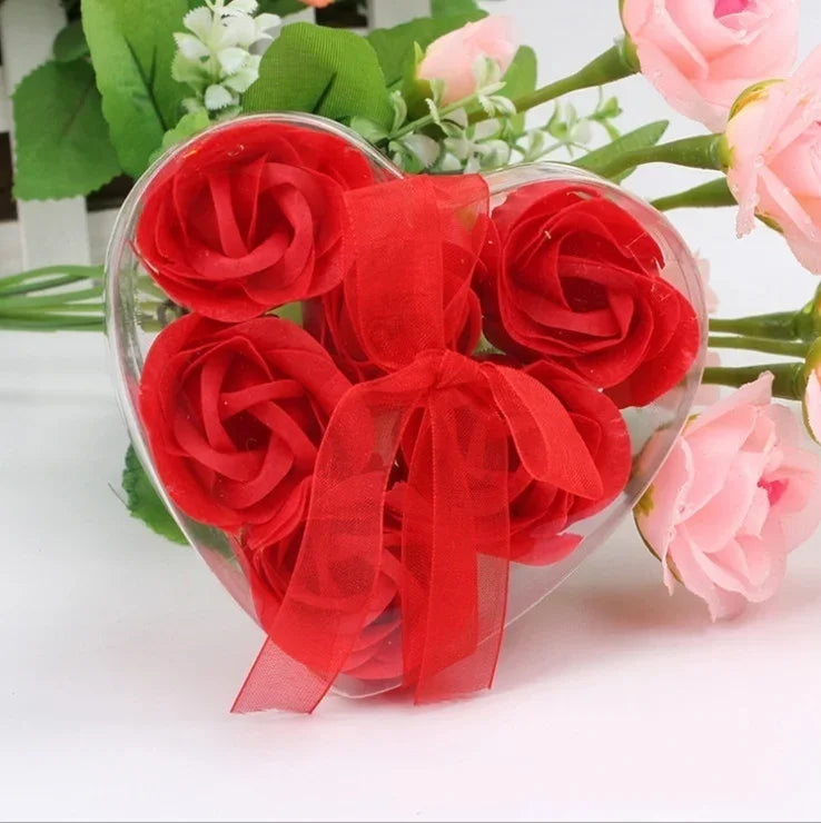 Rose Flower Soap Gift Box 6 Pcs – Wedding & Valentine's Favour