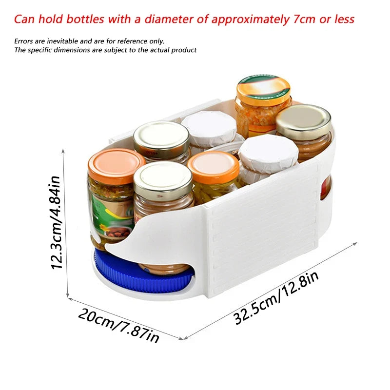 360° Rotating Kitchen Turntable Organizer | Fridge Spice Rack