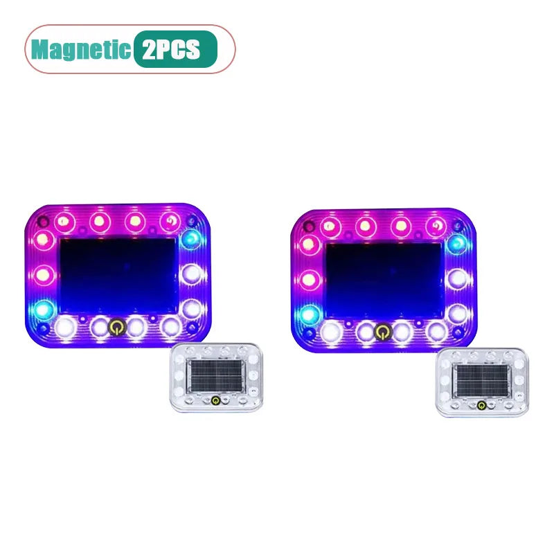 Solar LED Emergency Strobe Warning Light | Magnetic USB Charge