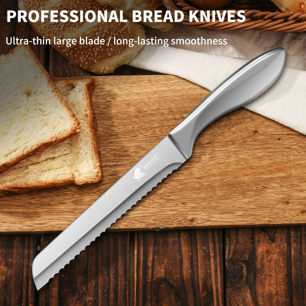PLYS Stainless Steel Bread Knife – Cake, Fruit & Baking Slicer