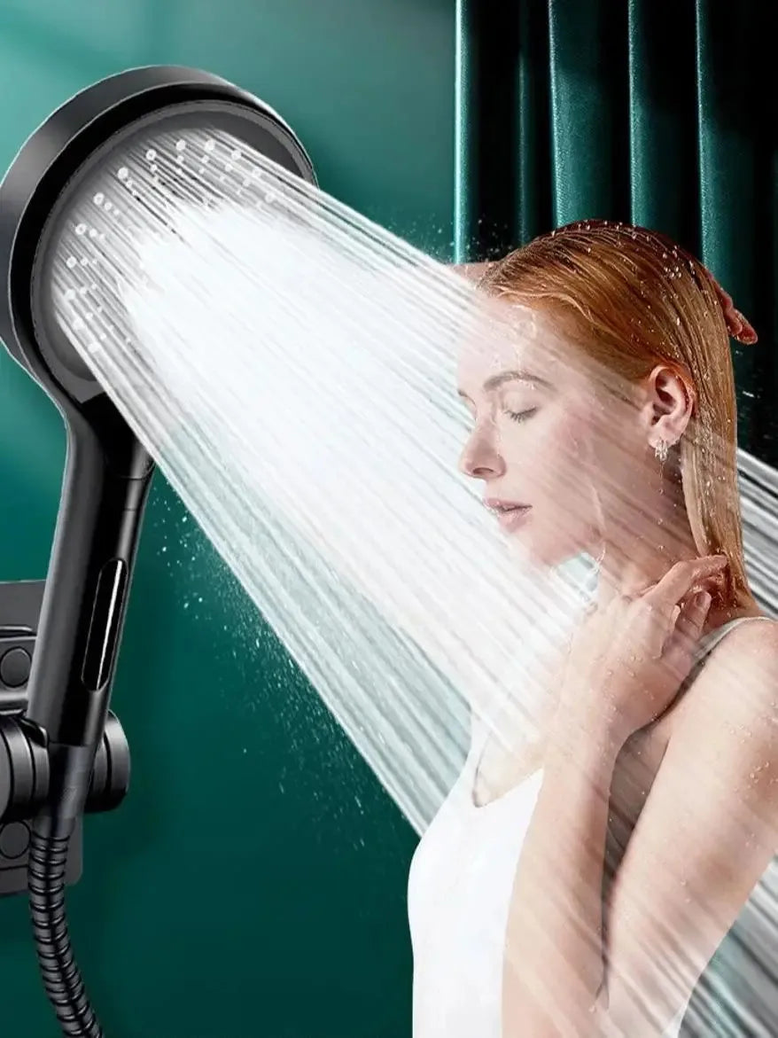Black 3-Mode High-Pressure Shower Head | Rainfall & Anion Filter